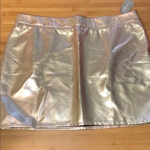 Gold mini skirt